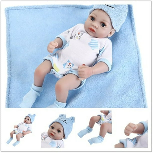 11/" Real Looking Handmade Silicone Doll Dark Skin Reborn Baby Boy Doll Xmas Gift